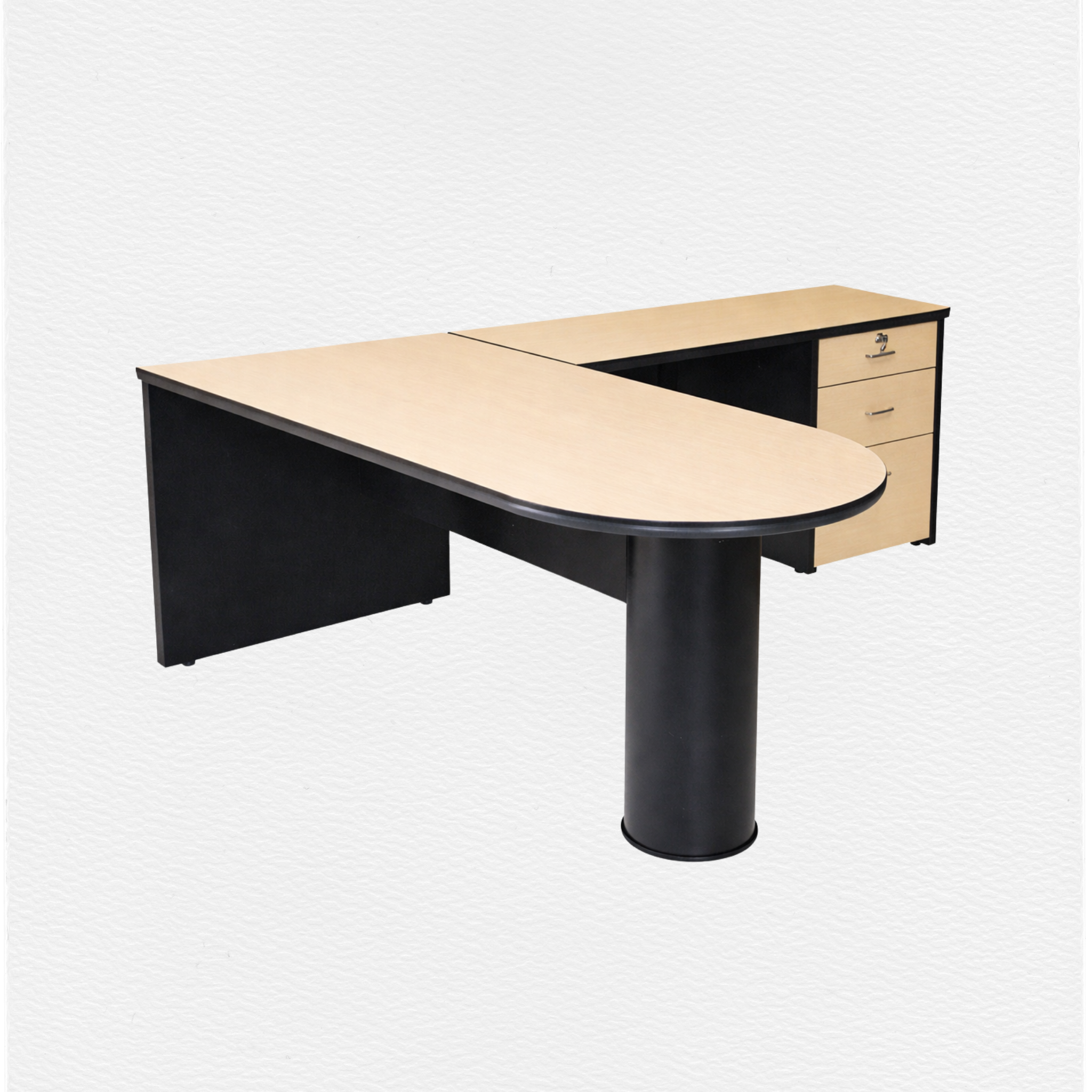 ESCRITORIO SECRETARIAL RADIAL escritorio en L con cajonera DiMo Diseño y Mobiliario